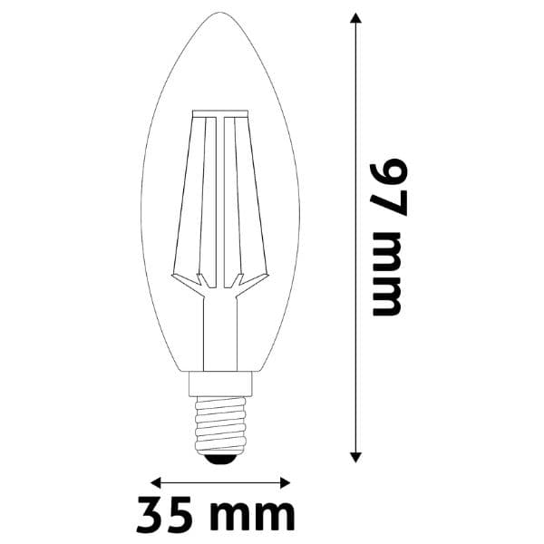 Ultra úsporná prémiová retro LED žárovka E14 4,9W 806lm svíčka teplá ekv. 60W 3 roky - náhled 2