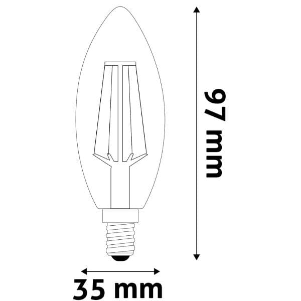 Prémiová retro LED žárovka svíčka E14 6,5W 806lm, denní, filament, ekv. 60W, 3 roky - náhled 2