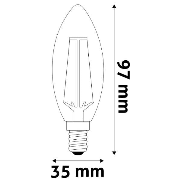 Prémiová retro LED žárovka svíčka E14 2,5W 250lm teplá, filament, ekv. 25W, 3 roky - náhled 2