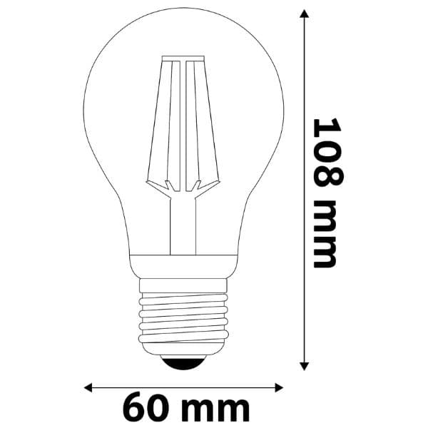 Ultra úsporná prémiová retro LED žárovka E27 4,9W 806lm A60 denní filament ekv. 60W 3 roky - náhled 2