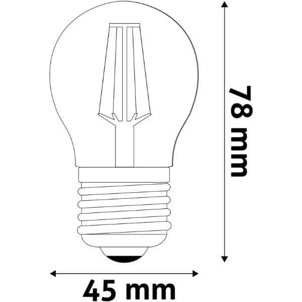 Prémiová retro LED žárovka E27 4,5W 470lm G45 teplá, filament, ekv. 40W, 3 roky - náhled 2