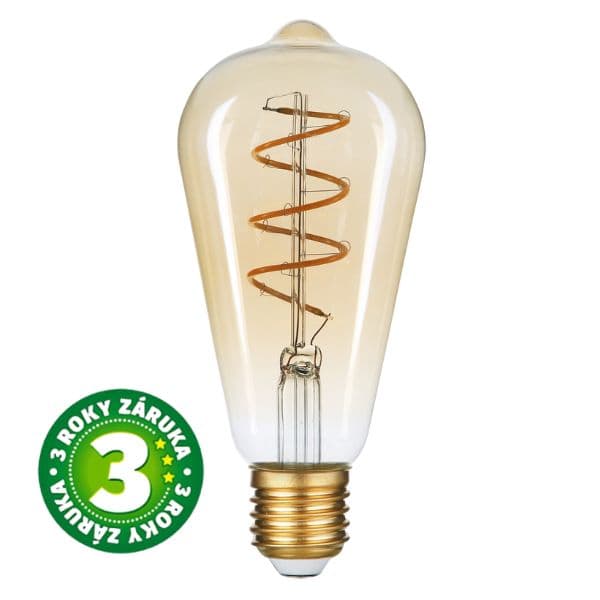 Prémiová designová retro LED žárovka E27 4,5W 400lm EXTRA TEPLÁ ST58 ekv. 35W 3 roky - náhled 2