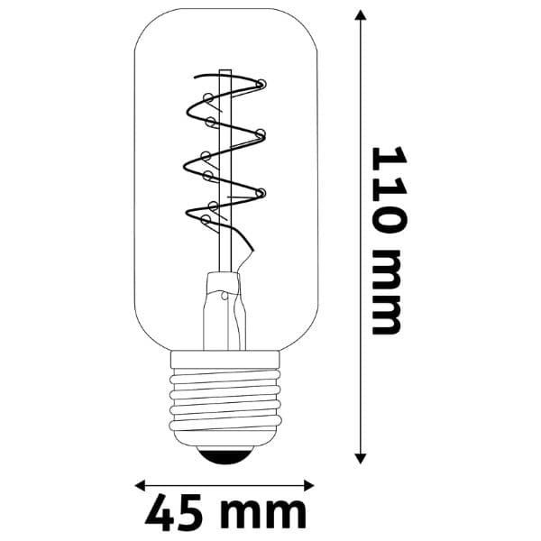 Prémiová designová retro LED žárovka E27 4,5W 400lm EXTRA TEPLÁ T45 filament, 3 roky - náhled 4