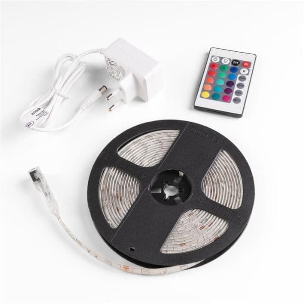 Set: voděodolný LED pásek 4,4W/m, RGB, délka 5m s ovladačem, dálkovým ovládáním a zdrojem - náhled 2