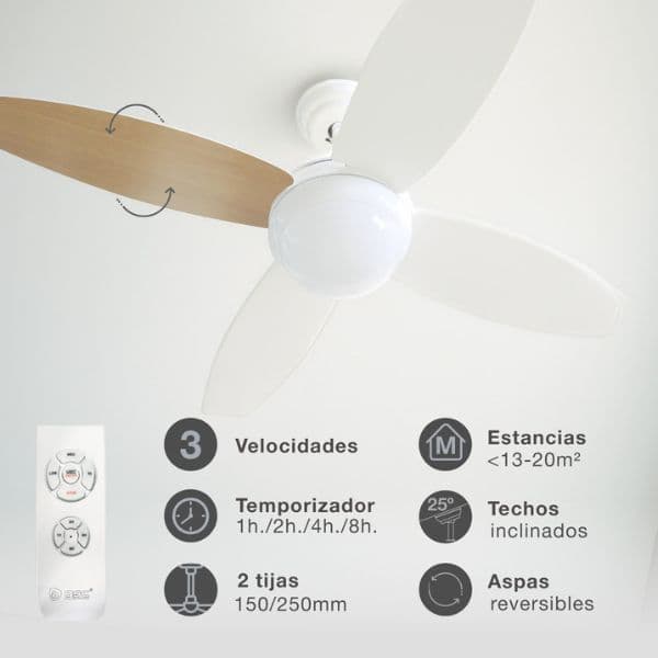 Stropní ventilátor se světlem Muna 106cm, 80W, 951lm, CCT, dálkové ovládání, 3 roky záruka - náhled 2