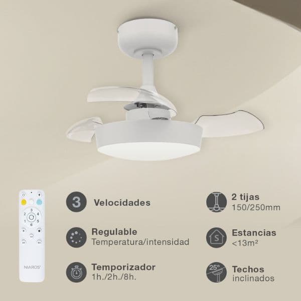 Stropní ventilátor se světlem Nacala 55cm 71W, 888lm, CCT, dálkové ovládání, 3 roky záruka - náhled 2