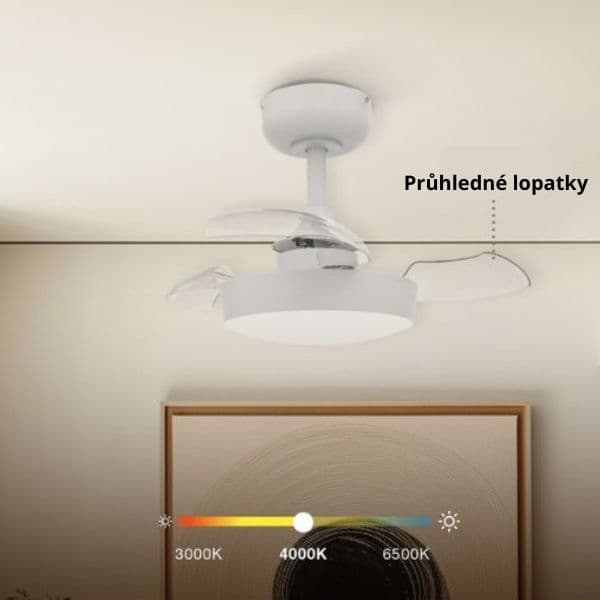 Stropní ventilátor se světlem Nacala 55cm 71W, 888lm, CCT, dálkové ovládání, 3 roky záruka - náhled 4