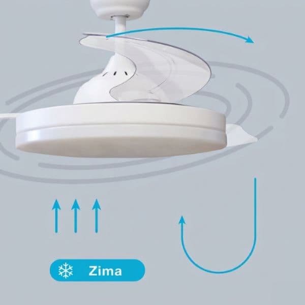 Stropní ventilátor se světlem Tungati 107cm 61W, 1521lm, CCT, DO, bílý, 3 roky záruka - náhled 5