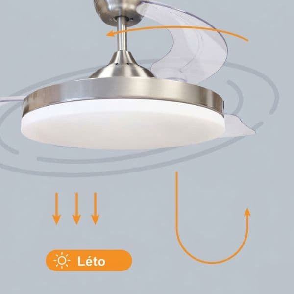 Stropní ventilátor se světlem Tungati 107cm 61W 1521lm, CCT, DO, barva nikl, 3 roky záruka - náhled 4