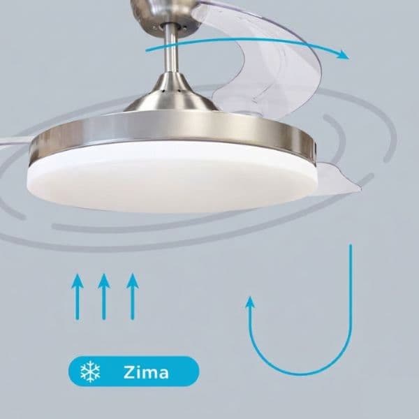 Stropní ventilátor se světlem Tungati 107cm 61W 1521lm, CCT, DO, barva nikl, 3 roky záruka - náhled 5