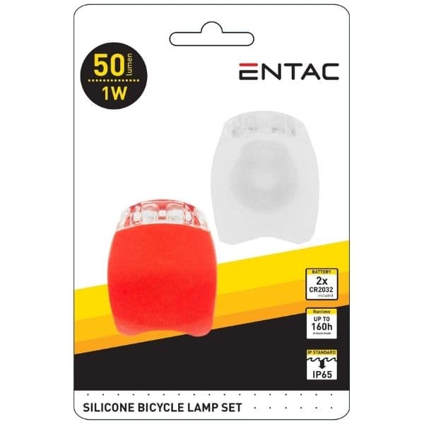 LED světlo na kolo 1W 50lm IP65, dvojbalení - červené a bílé - blikačky - náhled 3
