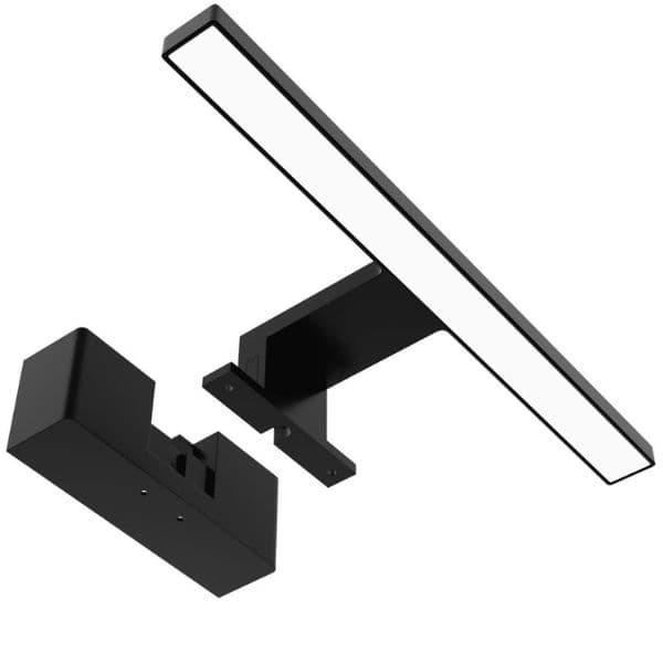 Koupelnové LED světlo nad zrcadlo 30cm, 5W, 410lm, denní, černé, montáž na zeď i vodorovně - náhled 3