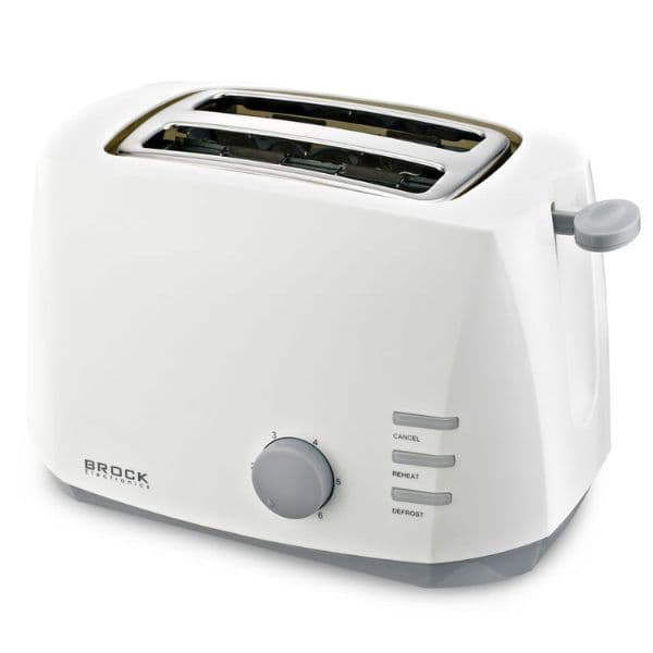 Topinkovač na 2 toasty Brock, 800W, funkce přihřátí a rozmrazení, bílý - náhled 2
