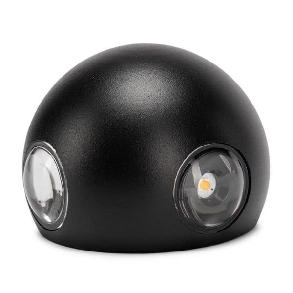 Prémiové designové LED venkovní nástěnné svítidlo Cairo 4, černé, teplé světlo 12W - náhled 3