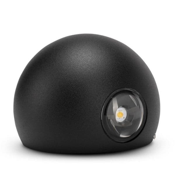 Prémiové designové LED venkovní nástěnné svítidlo Cairo 2, černé, teplé světlo 6W - náhled 2