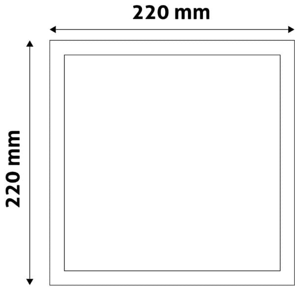 Vestavný LED panel 24W 2600lm, studená, čtvercový, 22cm - náhled 2