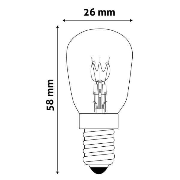Prémiová žárovka do trouby E14 15W 90lm T26 - náhled 2